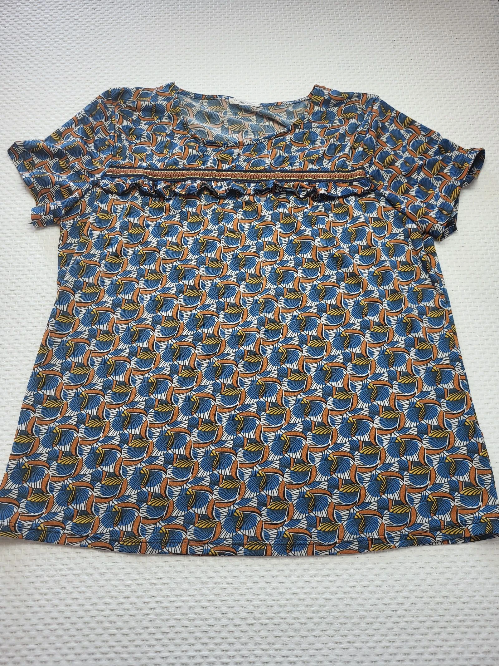 Haut Blouse Motif Géométrique Éventails Cache Cache Taille 42 / XL